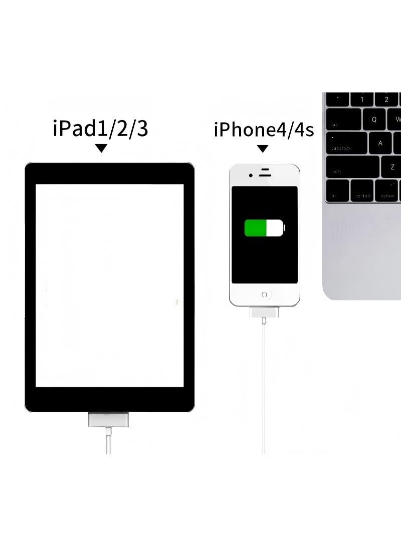 USB Charger Data Cable iPad 2 / 3 / iPhone 4 / 4S / 3G / 3Gs / iPod Nano Touch White - Image 4